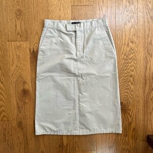 Club Monaco Tan Cream Midi Pencil Skirt